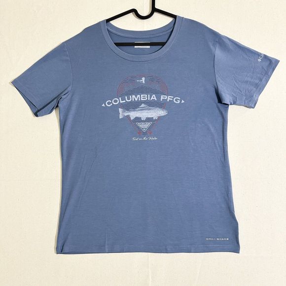 Men’s Columbia Sportswear Company Shirt Logo Size Small Blue Short Sleeve - Picture 1 of 9